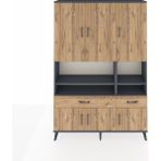 Dienni Arges Dolap 8 Raflı 2 Çekmeceli 6 Kapaklı 132X30X195 Antrasit-Çam/çam