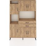 Dienni Arges Dolap 8 Raflı 2 Çekmeceli 6 Kapaklı 132X30X195 Çam-Çam/çam - Atlas Çam