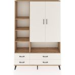 Dienni Arges Dolap 8 Raflı 4 Çekmeceli 2 Kapaklı 132X30X195 Çam-Aytaşı/aytaşı - Atlas Çam