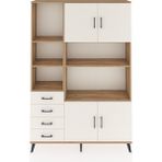 Dienni Arges Dolap 8 Raflı 4 Çekmeceli 4 Kapaklı 132X30X195 Çam-Aytaşı/aytaşı - Atlas Çam