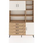 Dienni Arges Dolap 9 Raflı 4 Çekmeceli 3 Kapaklı 132X30X195 Çam-Aytaşı/çam - Atlas Çam