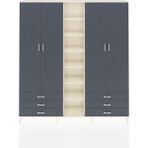 Dienni Arges Gardrop 13 Raflı 6 Çekmeceli 2 Askılı 220X30X243 Aytaşı-Antrasit