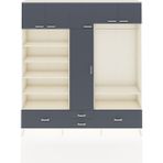 Dienni Arges Gardrop 18 Raflı 4 Çekmeceli Tek Askılı 220X30X243 Aytaşı-Antrasit