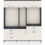 Dienni Arges Gardrop 8 Raflı 4 Çekmeceli 3 Askılı 220X30X243 Antrasit-Aytaşı