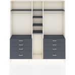 Dienni Arges Gardrop 8 Raflı 8 Çekmeceli 3 Askılı 220X30X243 Aytaşı-Antrasit