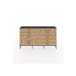 Dienni Arges Konsol 2 Raflı 6 Çekmeceli 4 Kapaklı 176 x 30 x 99 cm Antrasit - Çam
