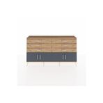 Dienni Arges Konsol 2 Raflı 6 Çekmeceli 4 Kapaklı 176x30x99 Çam-Antrasit/Çam