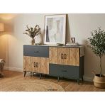 Dienni Arges Konsol 3 Raflı 2 Çekmeceli 4 Kapaklı 176X30x99 Antrasit-Çam/Antrasit