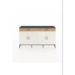Dienni Arges Konsol 4 Raflı 2 Çekmeceli 4 Kapaklı 176X30x99 Antrasit-Aytaşı/Çam