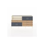 Dienni Arges Konsol 4 Raflı 2 Çekmeceli 4 Kapaklı 176X30x99 Antrasit-Aytaşı/Çam