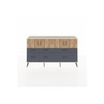 Dienni Arges Konsol 4 Raflı 6 Çekmeceli 4 Kapaklı 176 x 30 x 99 cm Aytaşı - Antrasit - Çam