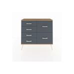 Dienni Arges Şifonyer 6 Çekmeceli 88X30x80 Antrasit-Çam/Antrasit