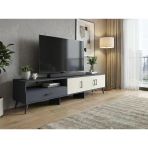 Dienni Arges Tv Ünitesi 3 Raflı Tek Çekmeceli 3 Kapaklı 220X30x51 Antrasit-Aytaşı/Antrasit
