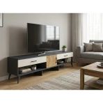 Dienni Arges Tv Ünitesi Tek Raflı 2 Çekmeceli Tek Kapaklı 220X30x51 Antrasit-Çam/Aytaşı