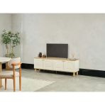 Dienni Bohem Modern Tv Ünitesi - 180 Cm Genişlik - 4 Kapaklı Özel Oval Desenli Medya Konsolu - Salon Tv Sehpası