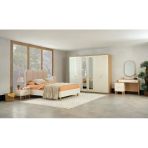 Dienni Bohem Modern Yatak Odası Takımı - 6 Kapaklı Gardırop, Şifonyer & Ayna, 2 Komodin Ve 160X200 Karyola + Başlık Seti Teşhir