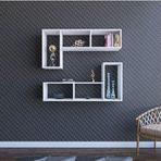 Dienni Dienni Puzzle Duvar Rafı Kitaplık Beyaz 60 x 123 x 35 cm Cm