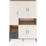 Dienni Hyperion Dolap 10 Raflı 2 Çekmeceli 5 Kapaklı 132X44X195 Çam-Antrasit/aytaşı - Atlas Çam