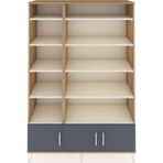 Dienni Hyperion Dolap 10 Raflı 3 Kapaklı 132 x 44 x 195 cm Çam - Antrasit - Aytaşı
