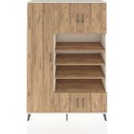 Dienni Hyperion Dolap 10 Raflı 5 Kapaklı 132X44X195 Aytaşı-Çam/çam - Krem