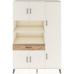 Dienni Hyperion Dolap 10 Raflı Tek Çekmeceli 6 Kapaklı 132X44X195 Aytaşı-Aytaşı/çam - Krem