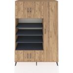 Dienni Hyperion Dolap 11 Raflı 5 Kapaklı 132X44X195 Çam-Antrasit/çam - Atlas Çam