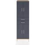 Dienni Hyperion Dolap 4 Raflı 2 Çekmeceli 4 Kapaklı 60X44X195 Çam-Antrasit - Atlas Çam