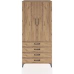 Dienni Hyperion Dolap 4 Raflı 4 Çekmeceli 2 Kapaklı 88X44X195 Çam-Çam - Atlas Çam