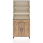 Dienni Hyperion Dolap 4 Raflı Tek Çekmeceli 2 Kapaklı 88X44X195 Aytaşı-Çam - Krem