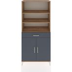 Dienni Hyperion Dolap 4 Raflı Tek Çekmeceli 2 Kapaklı 88X44X195 Çam-Antrasit - Atlas Çam