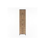 Dienni Hyperion Dolap 5 Raflı 3 Çekmeceli 4 Kapaklı 60 x 44 x 243 cm Çam - Antrasit