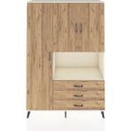 Dienni Hyperion Dolap 6 Raflı 3 Çekmeceli 3 Kapaklı 132X44X195 Aytaşı-Çam/çam - Krem