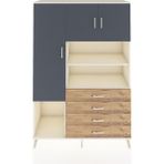 Dienni Hyperion Dolap 7 Raflı 4 Çekmeceli 3 Kapaklı 132X44X195 Aytaşı-Antrasit/çam - Krem