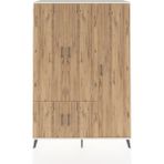 Dienni Hyperion Dolap 7 Raflı 5 Kapaklı Tek Askılı 132X44X195 Aytaşı-Çam/aytaşı - Krem