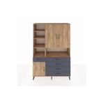 Dienni Hyperion Dolap 8 Raflı 5 Çekmeceli 3 Kapaklı 132 x 44 x 195 cm Çam - Çam - Antrasit