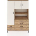 Dienni Hyperion Dolap 8 Raflı 6 Çekmeceli 3 Kapaklı 132X44X195 Çam-Aytaşı/çam - Atlas Çam