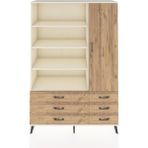 Dienni Hyperion Dolap 8 Raflı 6 Çekmeceli Tek Kapaklı 132X44X195 Aytaşı-Çam/çam - Krem