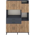 Dienni Hyperion Dolap 9 Raflı 2 Çekmeceli 6 Kapaklı 132X44X195 Antrasit-Antrasit/çam