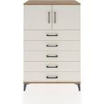 Dienni Hyperion Dolap Tek Raflı 5 Çekmeceli 2 Kapaklı 88X44X134 Çam-Aytaşı - Atlas Çam