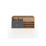Dienni Hyperion Konsol 1 Raflı 6 Çekmeceli 2 Kapaklı 176 x 44 x 99 cm Çam - Antrasit - Çam
