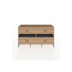 Dienni Hyperion Konsol 2 Raflı 4 Çekmeceli 176 x 44 x 99 cm Çam - Çam - Antrasit