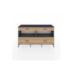 Dienni Hyperion Konsol 2 Raflı 4 Çekmeceli 176x44x99 Antrasit-Çam/Antrasit