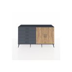 Dienni Hyperion Konsol 2 Raflı 5 Çekmeceli 2 Kapaklı 176 x 44 x 99 cm Antrasit - Çam - Antrasit