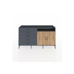 Dienni Hyperion Konsol 2 Raflı 5 Çekmeceli 2 Kapaklı 176x44x99 Antrasit-Çam/Antrasit
