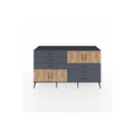 Dienni Hyperion Konsol 2 Raflı 6 Çekmeceli 4 Kapaklı 176 x 44 x 99 cm Antrasit - Çam - Antrasit
