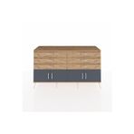 Dienni Hyperion Konsol 2 Raflı 6 Çekmeceli 4 Kapaklı 176 x 44 x 99 cm Çam - Antrasit - Çam