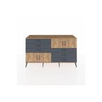 Dienni Hyperion Konsol 2 Raflı 6 Çekmeceli 4 Kapaklı 176x44x99 Çam-Çam/Antrasit