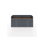 Dienni Hyperion Konsol 2 Raflı 8 Çekmeceli 176 x 44 x 99 cm Antrasit - Çam - Antrasit