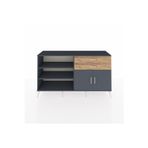 Dienni Hyperion Konsol 3 Raflı 2 Çekmeceli 2 Kapaklı 176 x 44 x 99 cm Antrasit - Antrasit - Çam