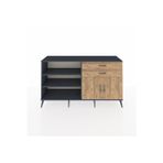 Dienni Hyperion Konsol 3 Raflı 2 Çekmeceli 2 Kapaklı 176 x 44 x 99 cm Çam - Antrasit